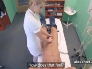 Blonde Doctors Pussy Solves cock Problem