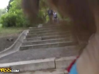 Young divinity videos her tits in a public streets mov
