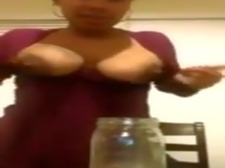 Ebony daughter milking her big ireng susu, adult video 00