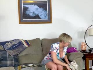 Stepmom Rubbing Her Pussy to Daughter's Solo Video: x rated clip 79