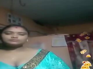 Tamil Indian BBW Blue Silky Blouse Live, porn 02