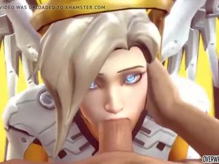 Groovy Mercy from Overwatch gets to Suck on Big pecker Nicely
