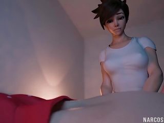 Splendid Busty Tracer from Overwatch gets Threesome Sex: sex movie 21
